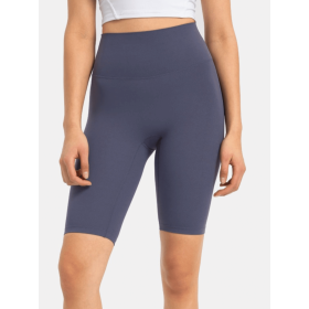 JupiterGear High-Rise Long Shorts (Color: Dusty Blue, size: 8)